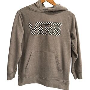 Vans Size M Medium Gray Hoodie Sweatshirt with Checkered Logo